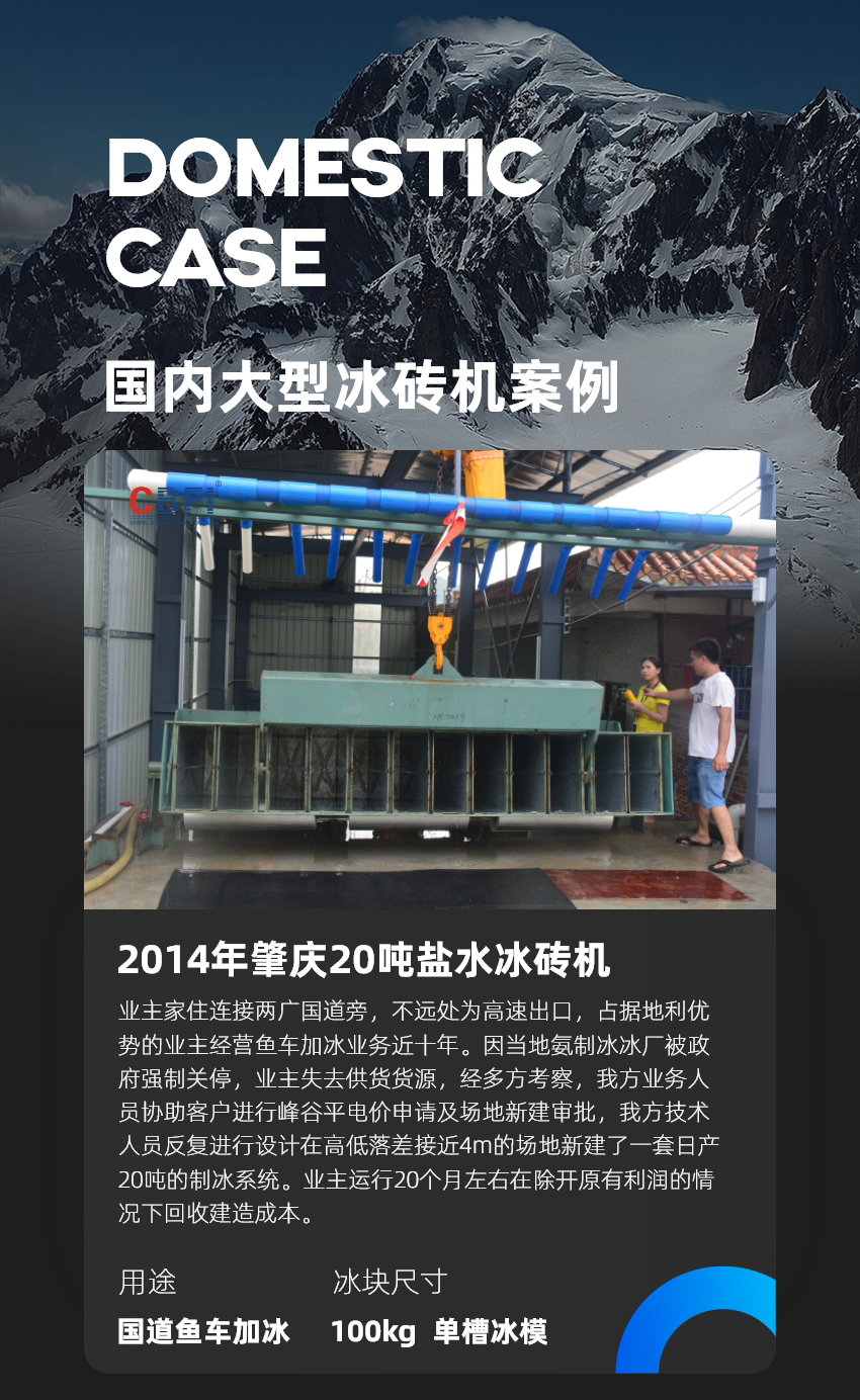 廣東肇慶--20噸鹽水冰磚機