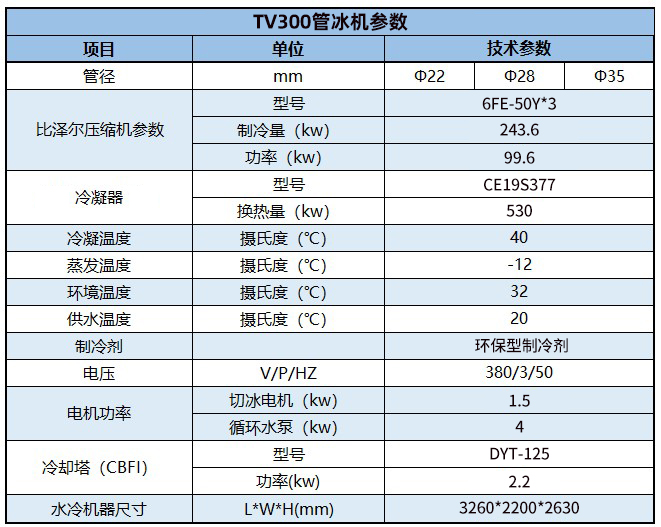 TV300管冰機(jī)，30噸管冰機(jī)